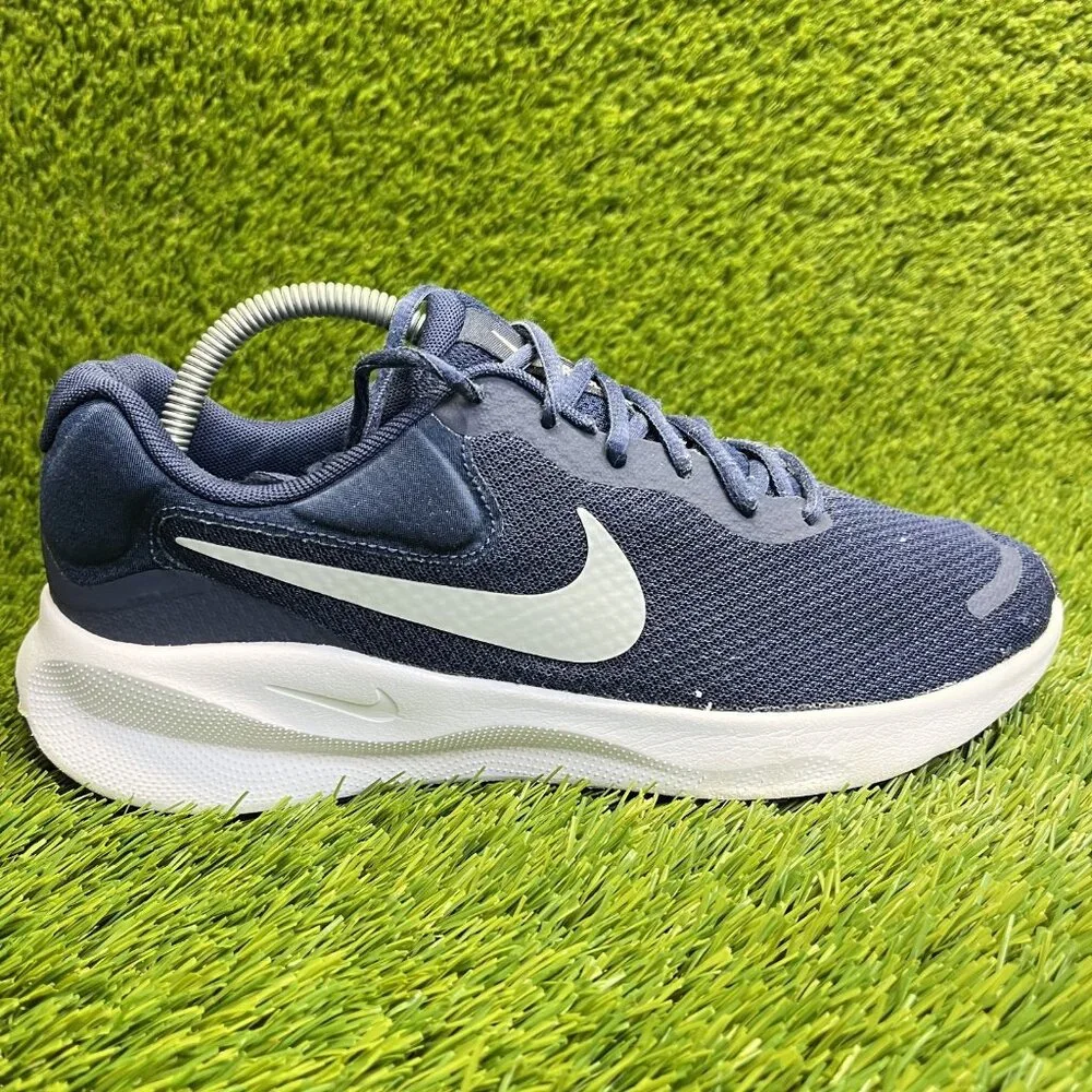 Nike Revolution 7 Mens Size 8 Blue White Outdoor Running Walking Shoes Sneakers